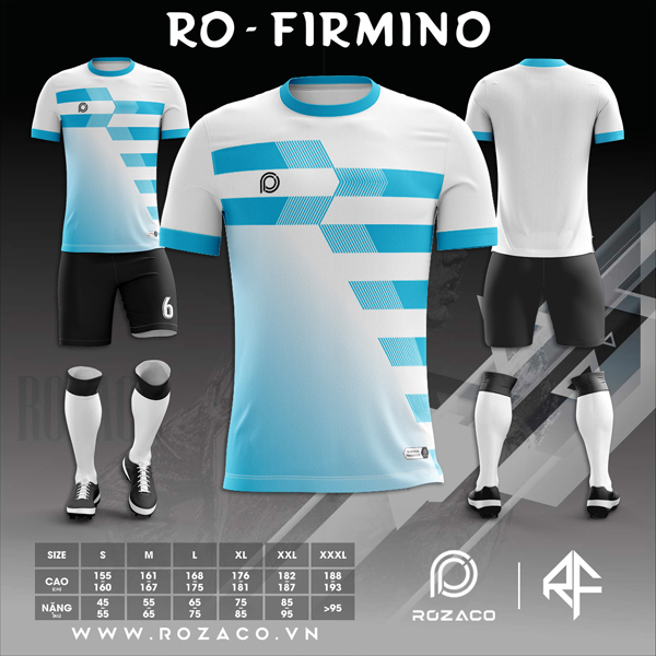 Áo bóng đá thiết kế không logo mới nhất Rozaco