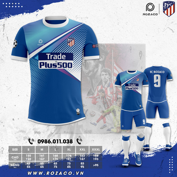 Hình ảnh Áo đấu Atletico 2022/23 thiết kế của Xưởng may Rozaco