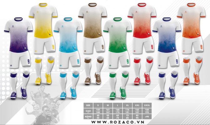 Áo bóng đá tự thiết kế tại Xưởng may Rozaco mới nhất 2022