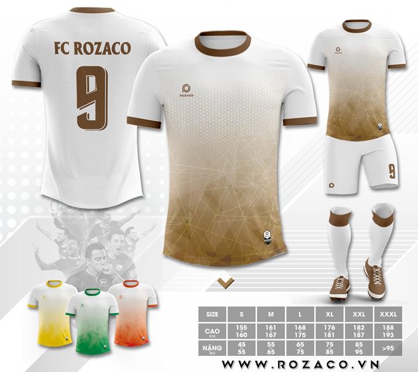 Hình ảnh Áo bóng đá thiết kế đẹp 2022 Xưởng may Rozaco