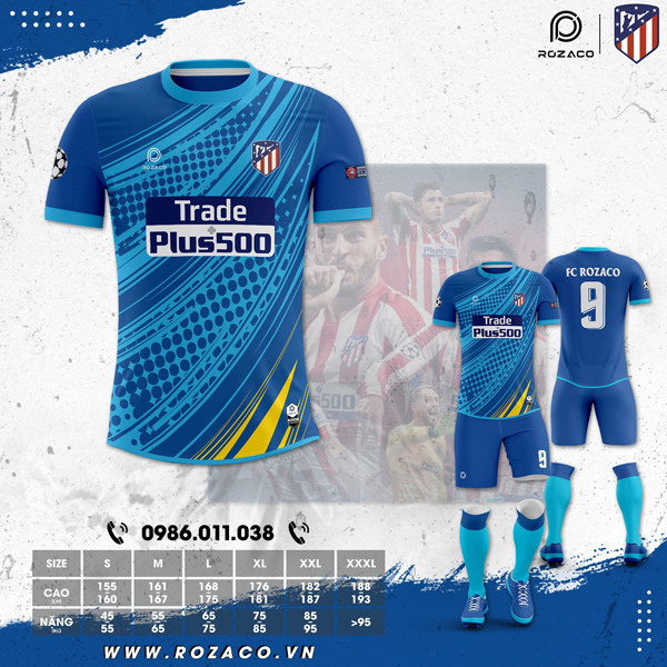 Thiết kế mới áo CLB Atletico tại Xưởng may Rozaco