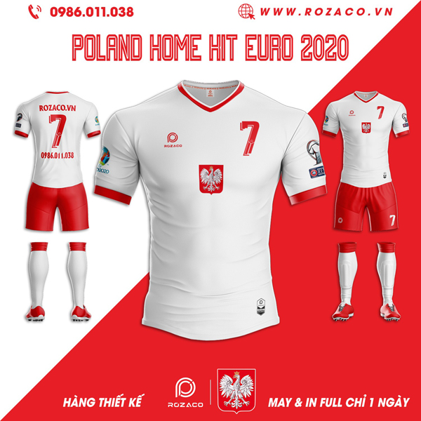 Mẫu Áo Bóng Đá Đội Tuyển Ba Lan 2022 Sân Nhà Màu Trắng