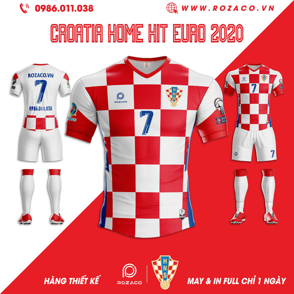 Mẫu Áo Bóng Đá Đội Tuyển Croatia 2022 Sân Nhà Màu Trắng Đỏ