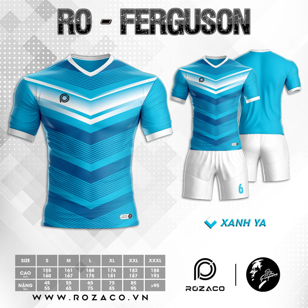 Áo bóng đá thiết kế Rozaco 01 màu xanh ya