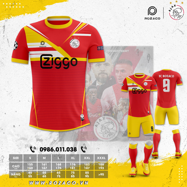 Thoải mái - Tự tin với mẫu áo bóng đá Ajax màu đỏ