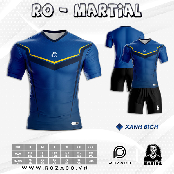 Áo bóng đá tự thiết kế không logo tại xưởng Rozaco