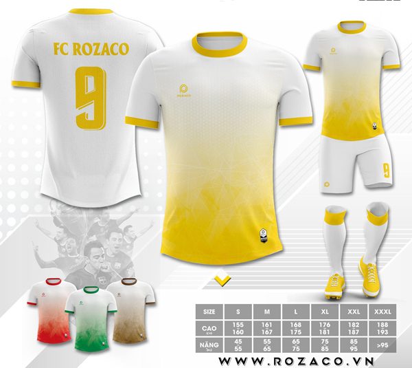 Áo bóng đá thiết kế mới tại Xưởng may Rozaco