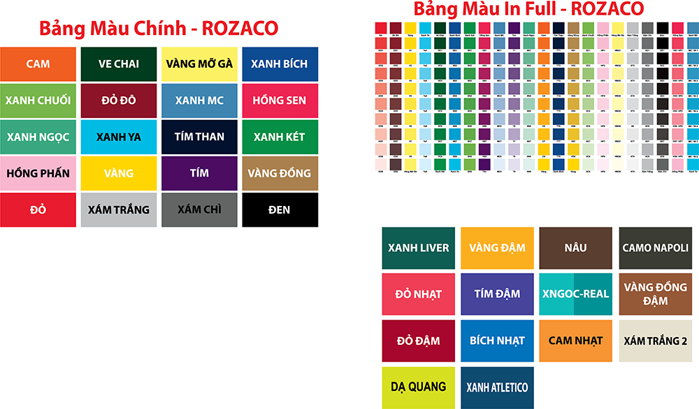 Thoải mái lựa chọn màu sắc tại Xưởng may Rozaco