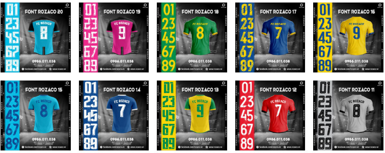 Font số đẹp xuất sắc tại Xưởng may Rozaco giành cho mẫu áo CLB Porto không logo