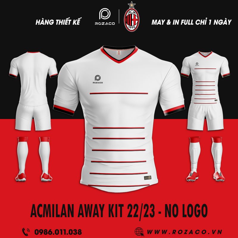 Bộ Trang Phục Áo Câu Lạc Bộ AC Milan SK 2023 Nologo Coweb Đẳng Cấp