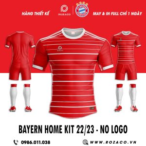 Áo Câu Lạc bộ Bayern Sân Nhà 2023 Không Logo đẹp