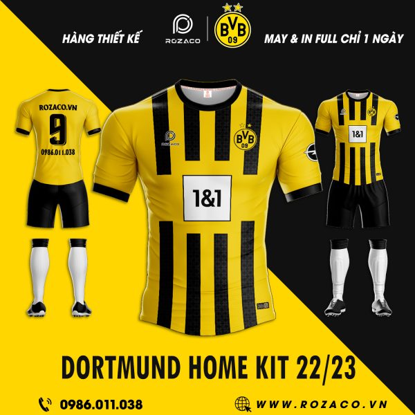 Mẫu Quần Áo Bóng Đá CLB Dortmund Sân Nhà 2023 Đẹp - Độc - Rẻ