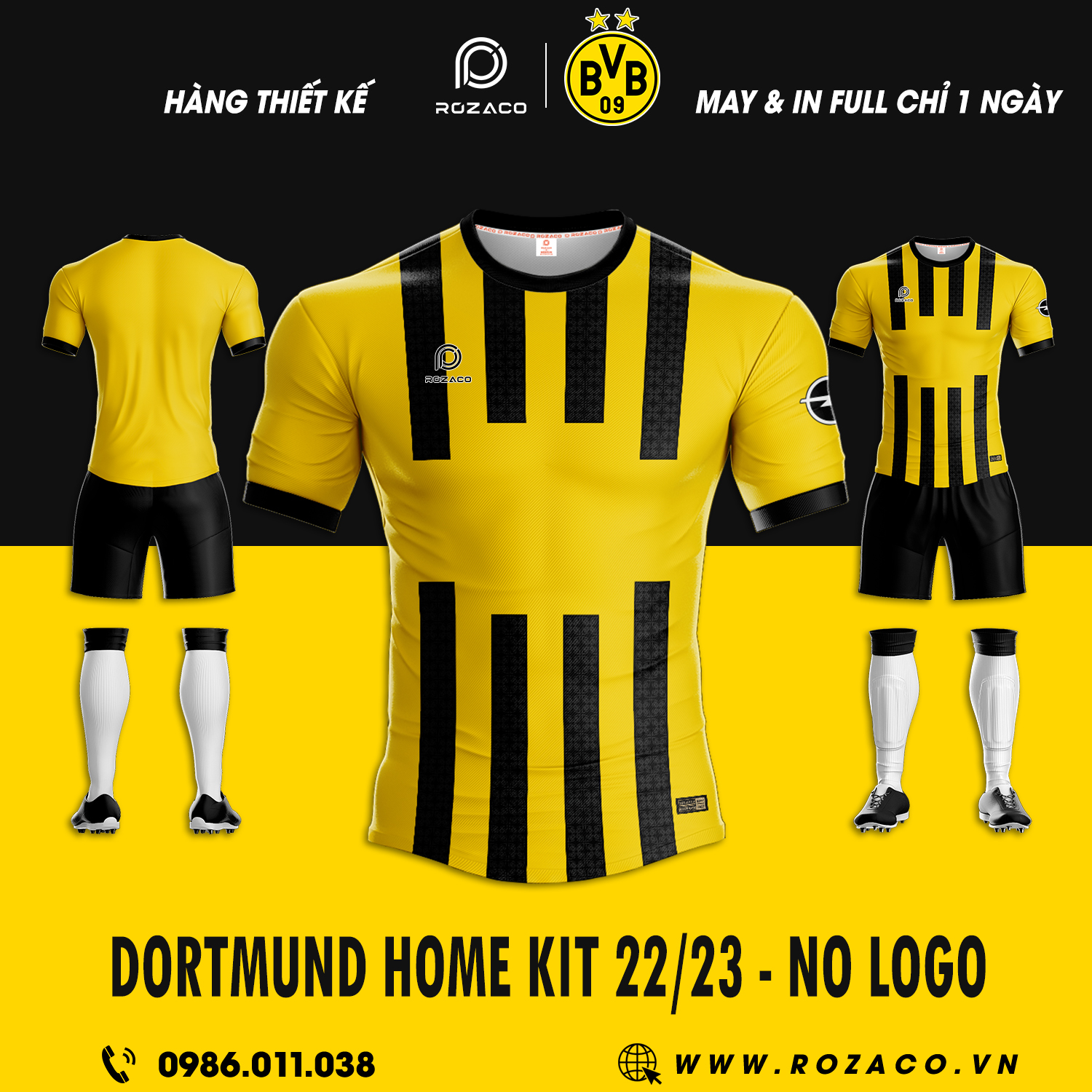 Đã đến lúc bạn nên phá cách với áo bóng đá CLB Dortmund sân nhà 2023 rực rỡ và đầy thu hút dưới đây. Thiết kế này còn được nhấn nhá bằng các đường sọc màu đen nổi bật. Nếu yêu thích đội tuyển hay màu sắc này thì đừng quên liên hệ để được sở hữu ngay nhé. 