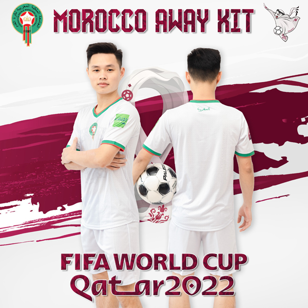 Với bộ áo Đội Tuyển Morocco sân khách World Cup 2022 bạn sẽ được thõa mãn về màu sắc, chất lượng và giá cả. Hãy liên hệ với xưởng may Rozaco để sở hữu ngay bộ trang phục có 1 không 2 này nhé.