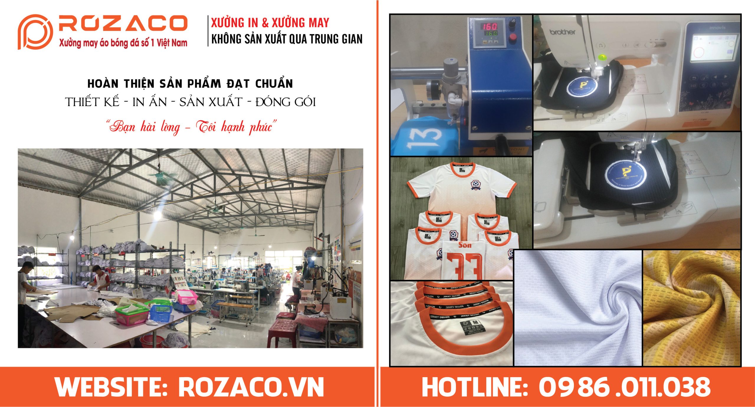 Xưởng may Rozaco - Địa chỉ may đồ thể thao số 1 Việt Nam