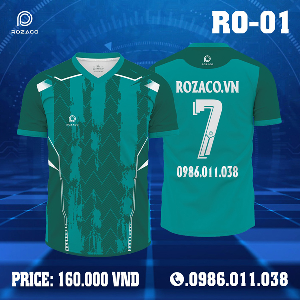 Áo bóng đá không logo thiết kế RO-01 màu xanh reald đẹp nhất 2023 có làm bạn cảm thấy xao xuyến. Nếu muốn sở hữu siêu phẩm trên thì hãy đến ngay với xưởng may Rozaco nhé.